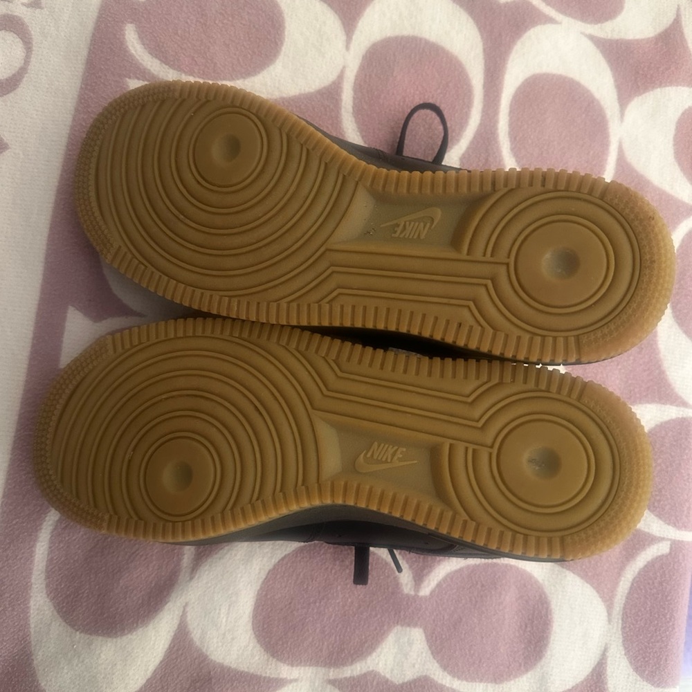 Nike Black and Gum Sole Air Force One Sneakers - Picture 7 of 10